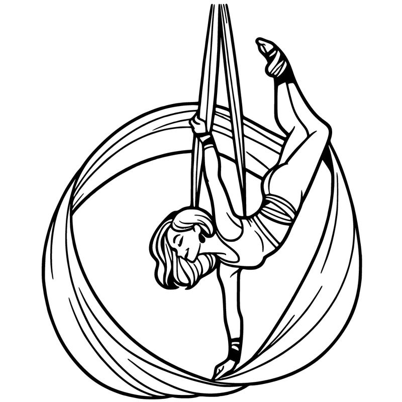 woman doing aerial scarf dancing