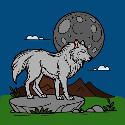 wolf moonlight