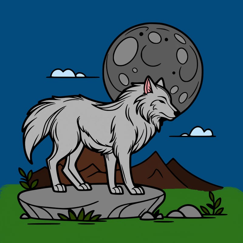 wolf moonlight