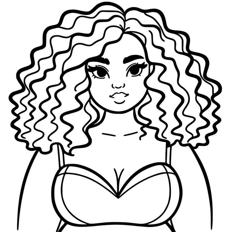 pretty plus sized woman with curly hair