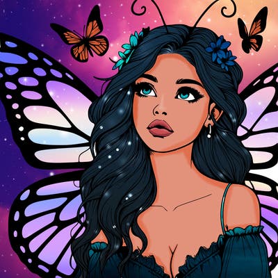 butterfly fairy realistic girl