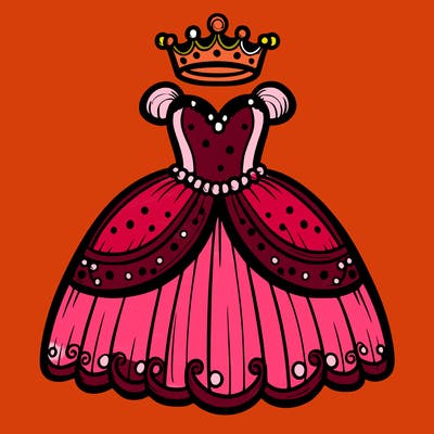 gown with tiara