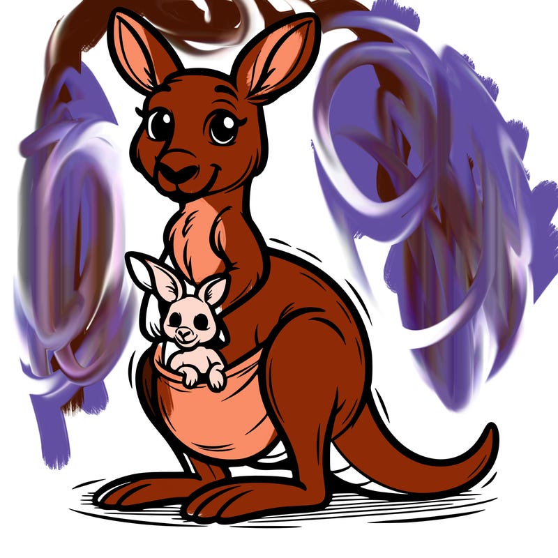 kangaroo with joey in pouch