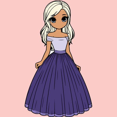 realistic girl in dress