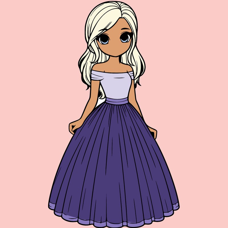 realistic girl in dress