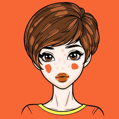 realistic girl with a pixie cut