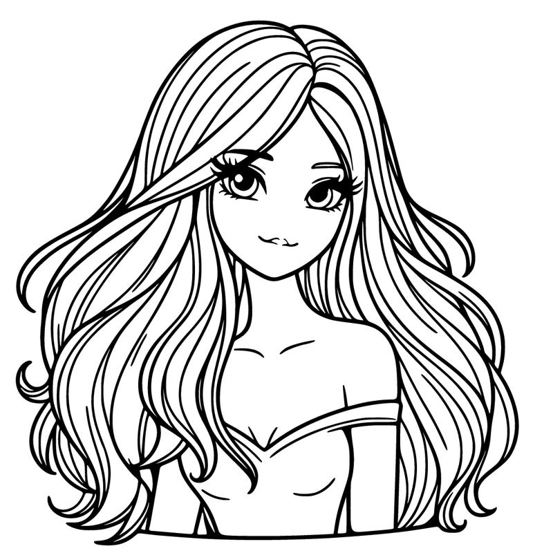 a beautiful girl with her hair down