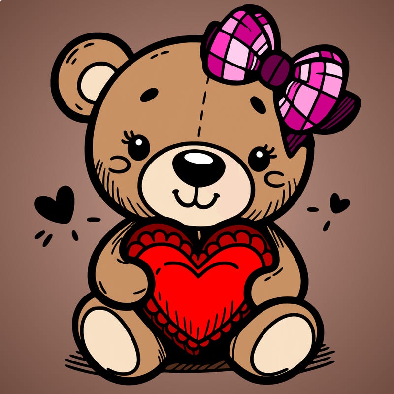 teddy bear hugging a heart