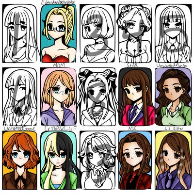 girls that look diffrent anime