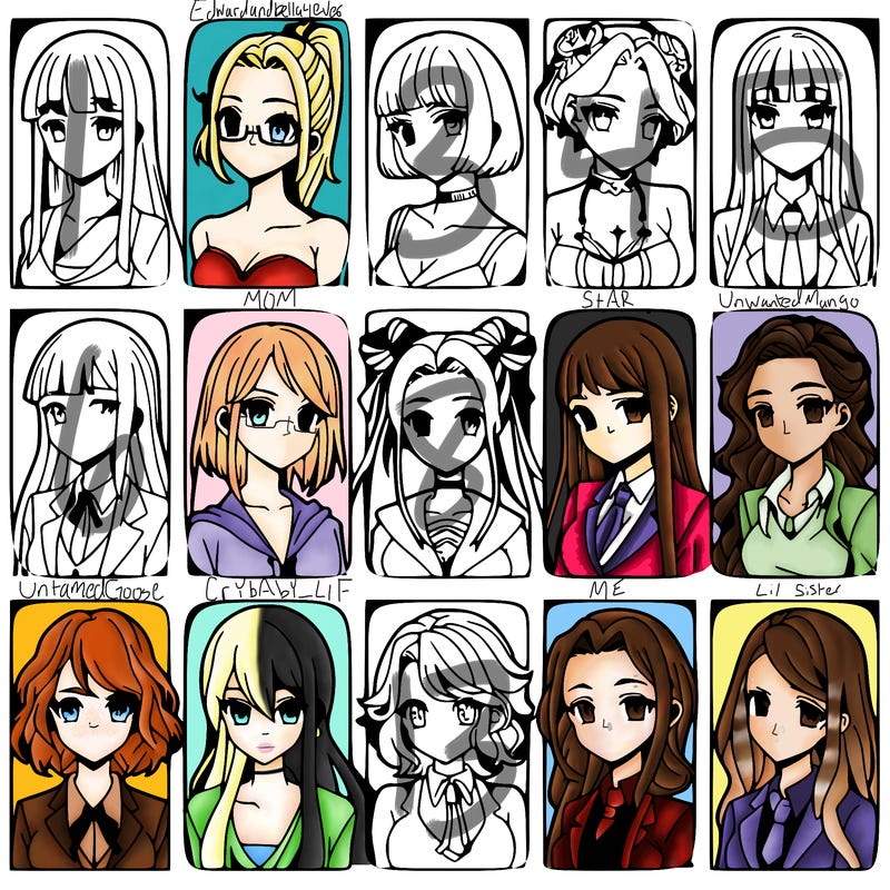 girls that look diffrent anime