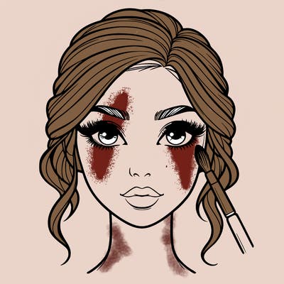 realistic person with makeup