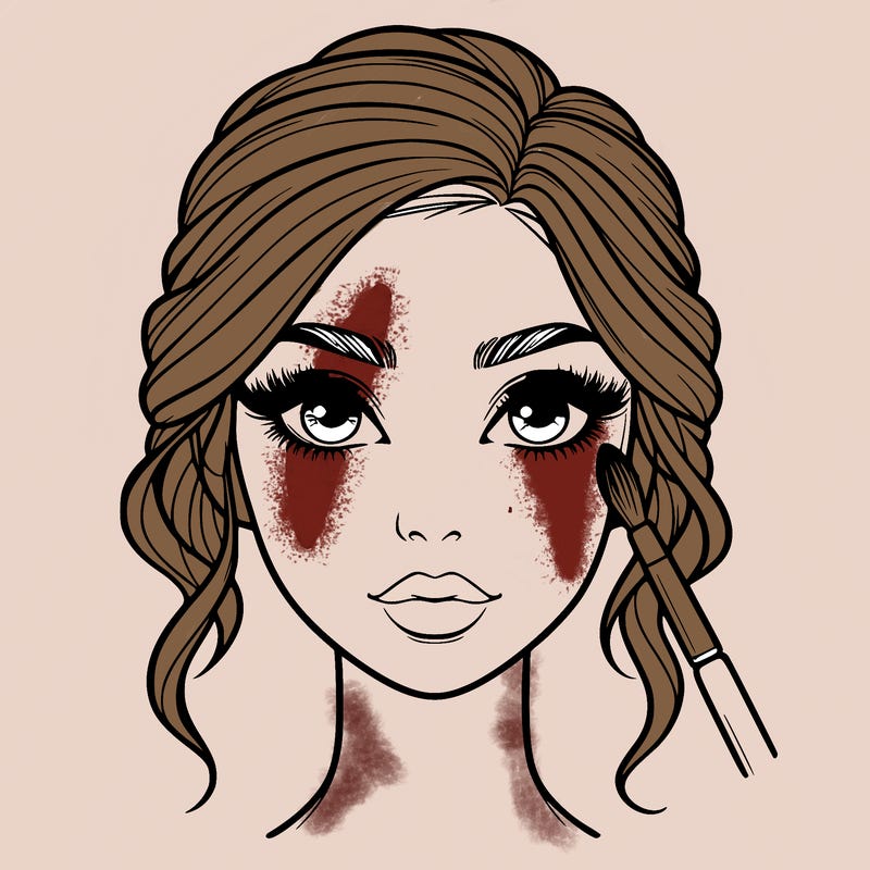 realistic person with makeup