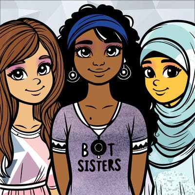 three sisters with a best sisters necklace