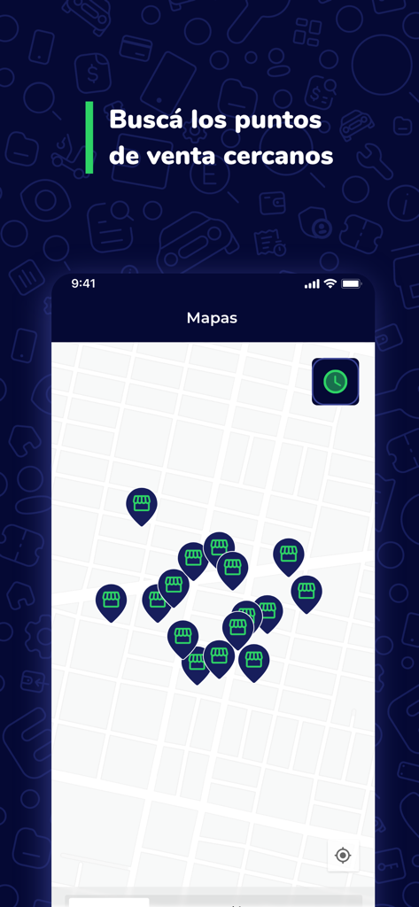 SEM Encarnación - Map view showing nearby points of sale in the SEM Encarnacion parking app
