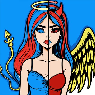 devil vs angel realistic girl