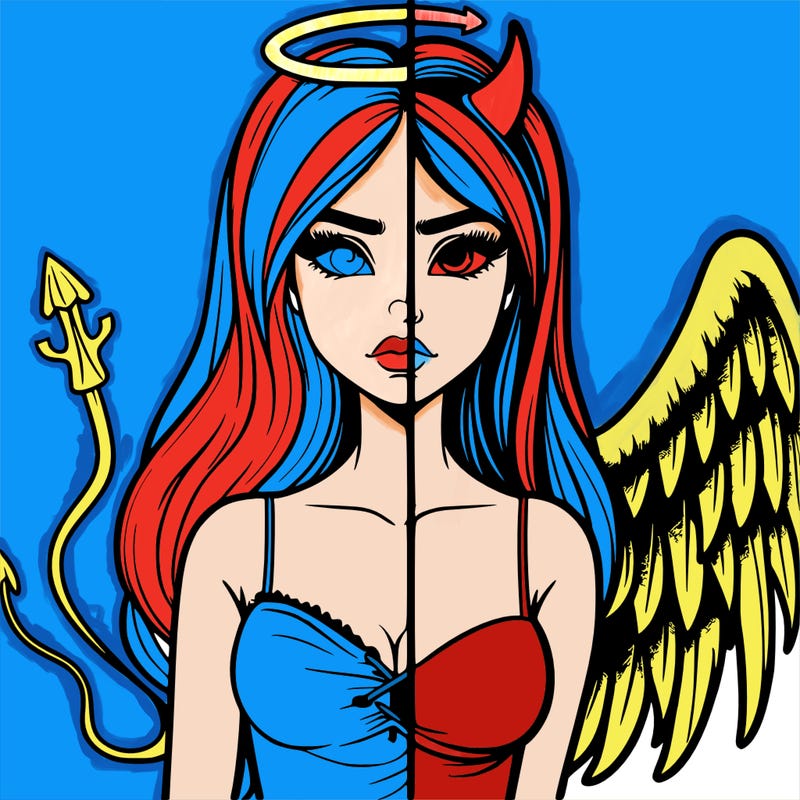 devil vs angel realistic girl