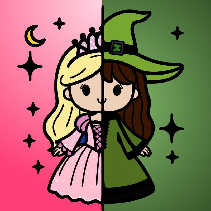 split princess and witch