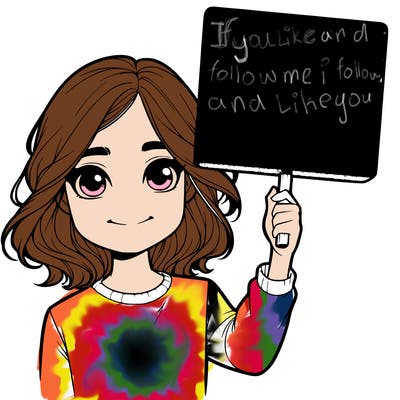 realistic girl holding up a sign