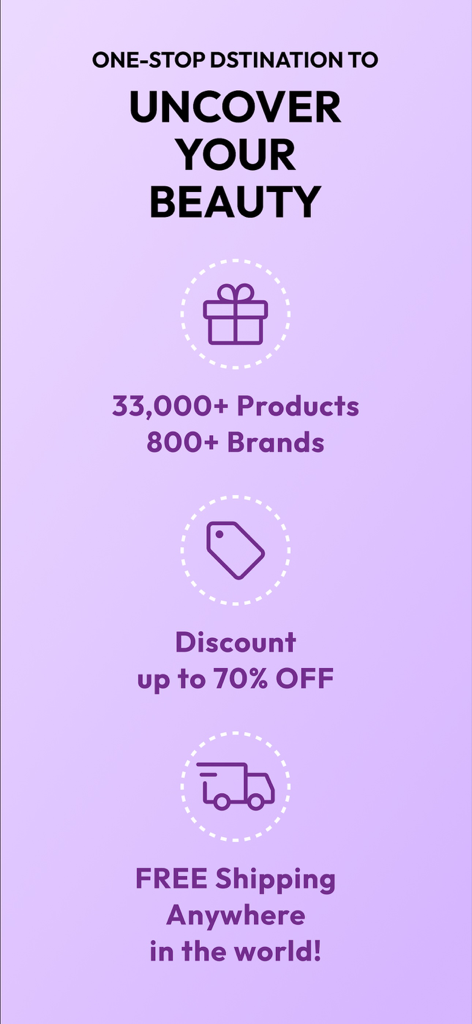 Strawberrynet- Beauty Shopping - Banner promocional para o aplicativo Strawberrynet com descontos de marcas de beleza e frete global grátis