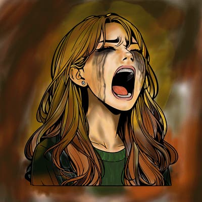 screaming realistic, girl