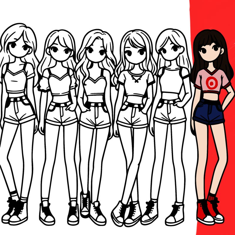 a group of girls wearing crop tops and shorts