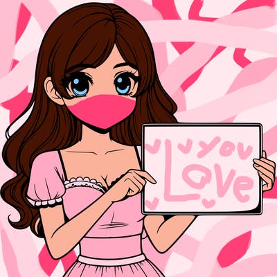 realistic pretty girl holding blank sign