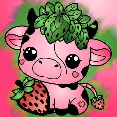 cute strawberry cow