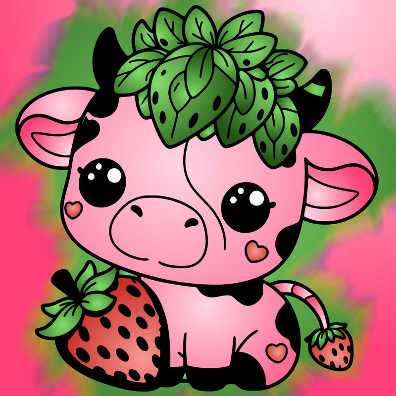cute strawberry cow