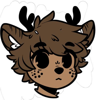 a humanoid deer with soft fluffy ears