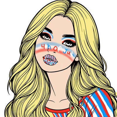 realistic girl with hair on her hair and lips