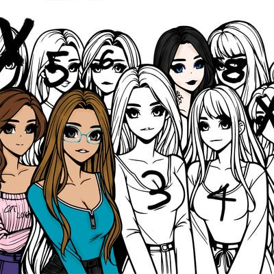 a group of realistic girls