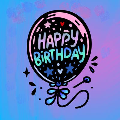 happy birthday balloon that says happy birthday