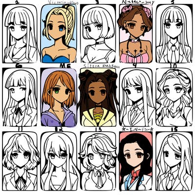 girls that look diffrent anime