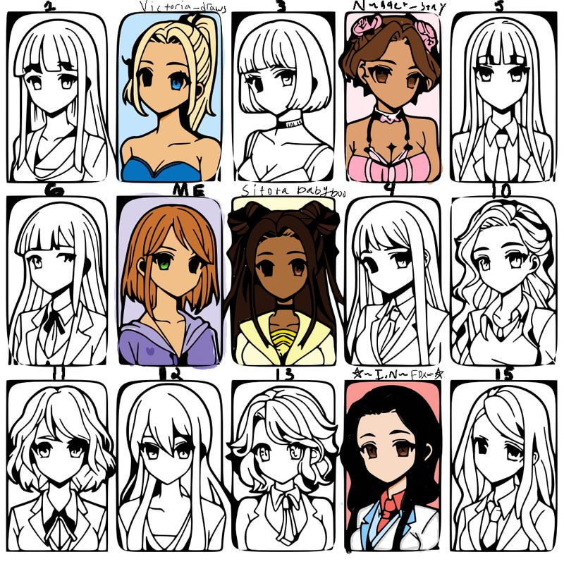 girls that look diffrent anime