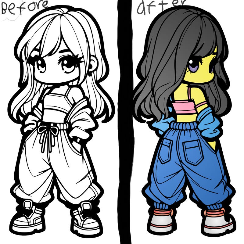 girl in crop top and baggy pants