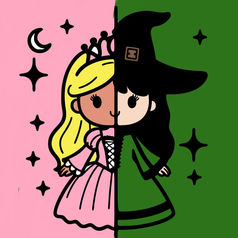 split princess and witch