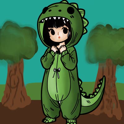 dino onesies on girl