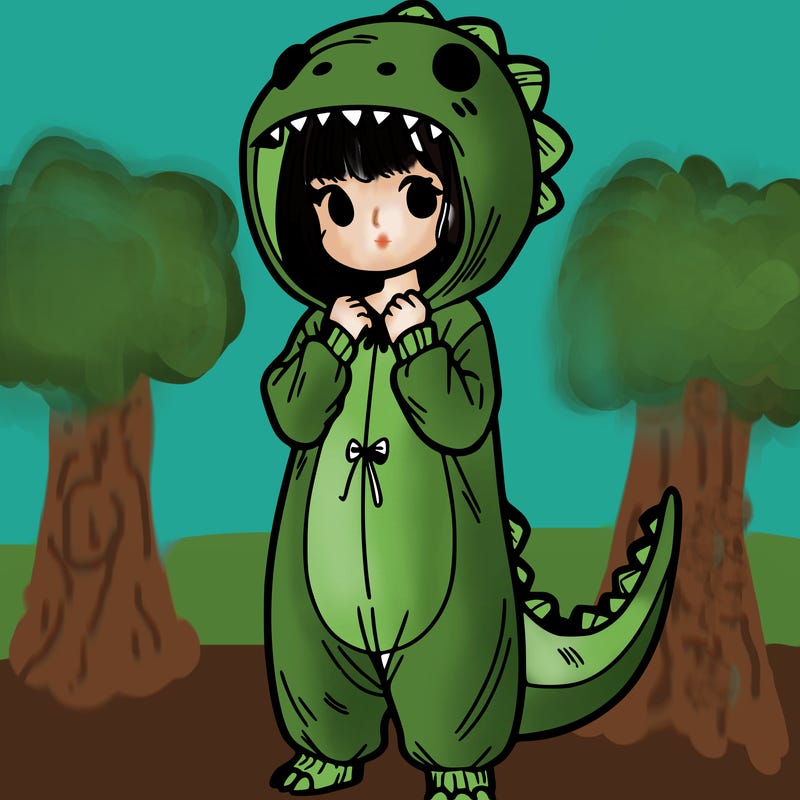 dino onesies on girl