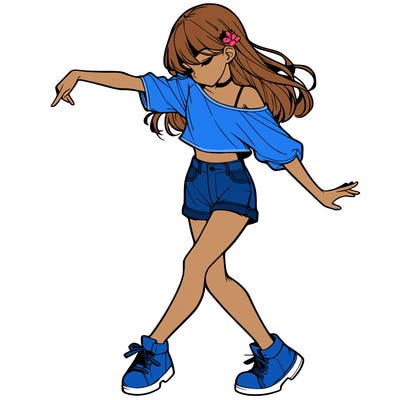 realistic girl danceing