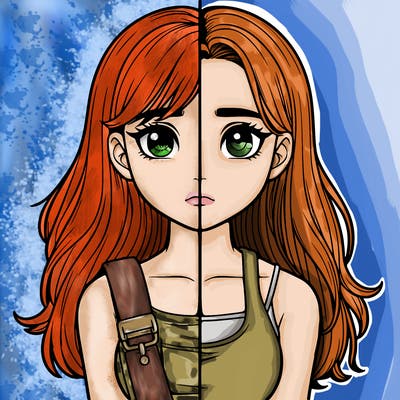 realistic girl split