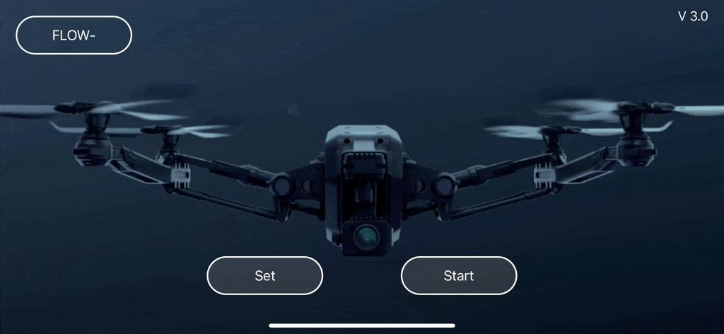 KY UFO - Interfaccia principale dell'app di controllo del drone KY UFO con pulsante di avvio