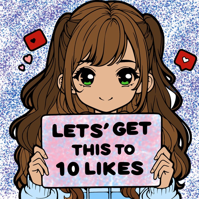girl holding up sign that says let’s get this to 10 likes realistic