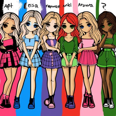 a group of girls realistic