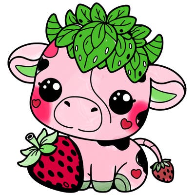 cute strawberry cow