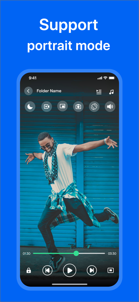 MX Player - Media Video Player - MX Player app interface showing video playback in portrait mode on an iPhone