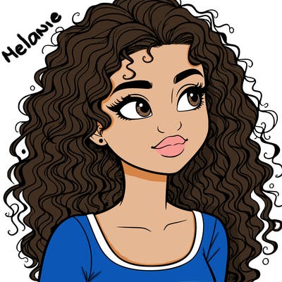 realistic girl with curly hair
