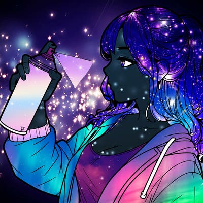 a realistic girl spray, painting