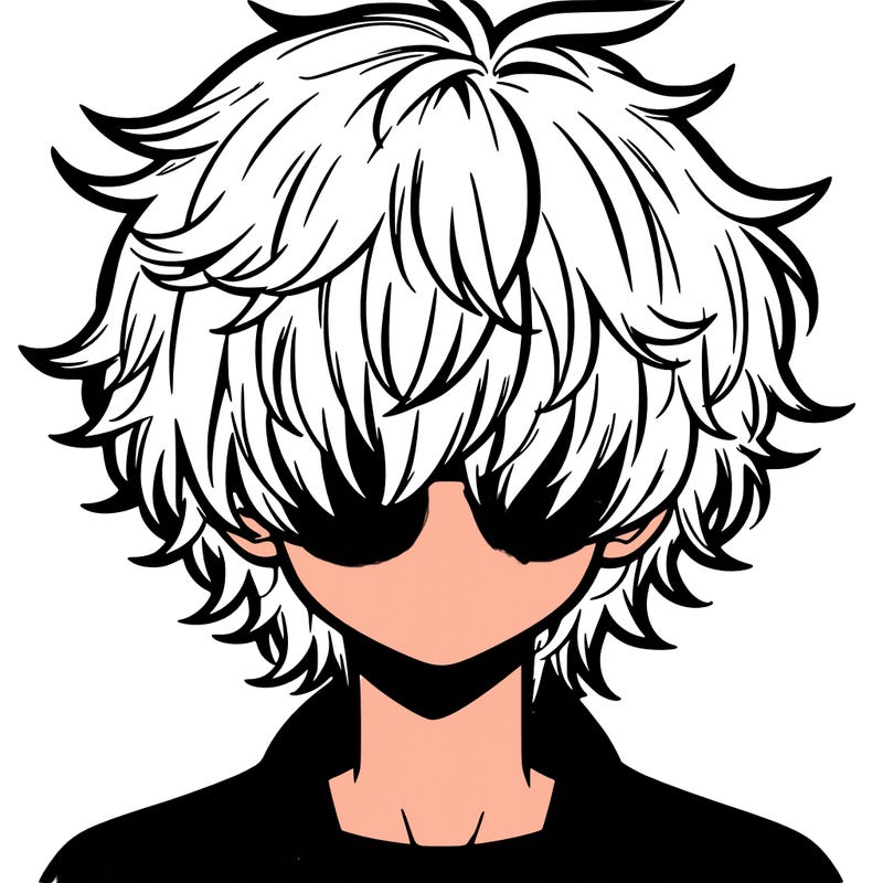 manga boy fluffy hair covering his eyes