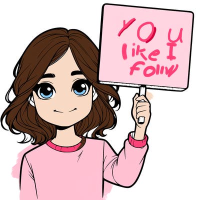 realistic girl holding up a sign