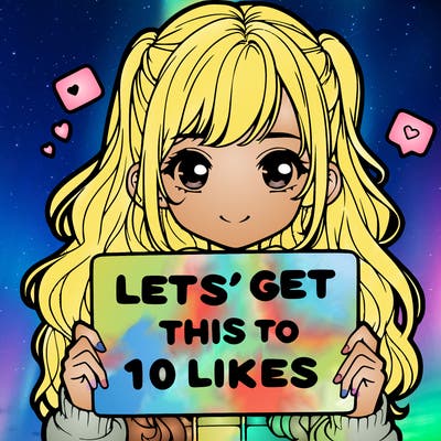 girl holding up sign that says let’s get this to 10 likes realistic